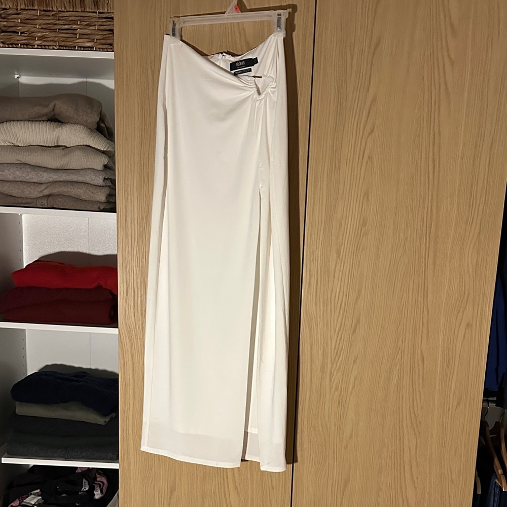 Long silky slit women's Skirt